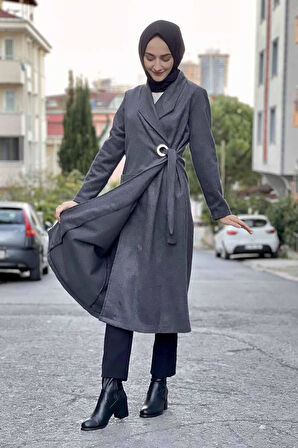 Kaşe Kaban Gri