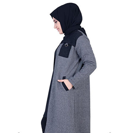 Omuzu Parçalı Füme  Tesettür Kap