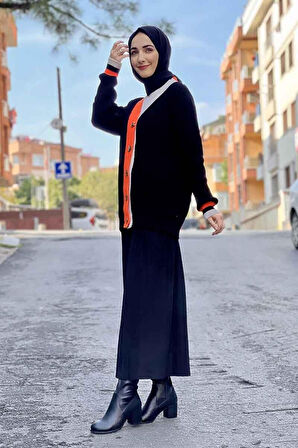 Moda Çizgi Triko Hırka