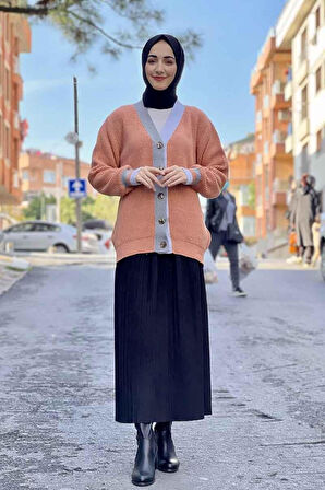 Moda Çizgi Triko Hırka