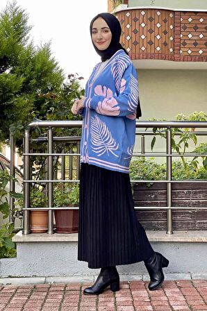 Moda Çizgi Triko Hırka