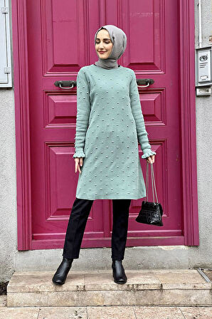 Moda Çizgi Triko Tunik