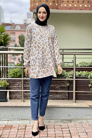 Moda Çizgi Desenli Tunik
