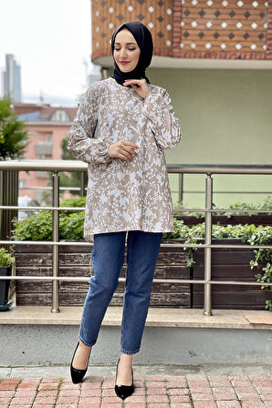 Moda Çizgi Desenli Tunik