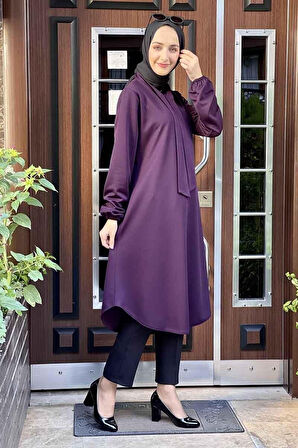 Moda Çizgi Desenli Tunik