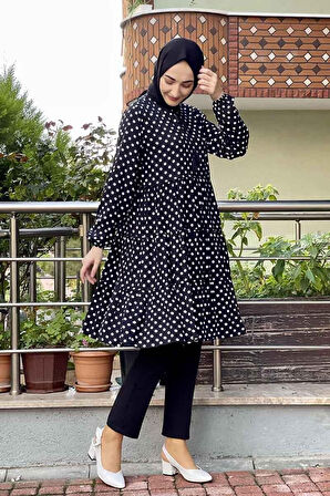 Moda Çizgi Desenli Tunik