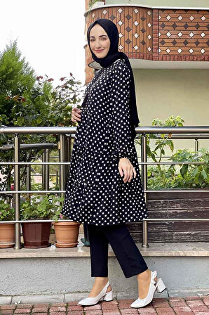 Moda Çizgi Desenli Tunik