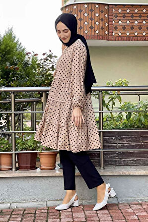 Moda Çizgi Desenli Tunik