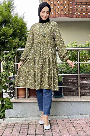 Moda Çizgi Desenli Tunik