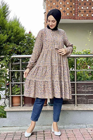 Moda Çizgi Desenli Tunik