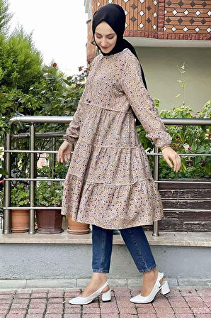 Moda Çizgi Desenli Tunik