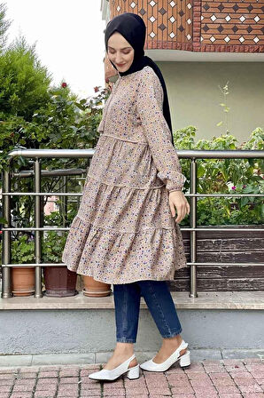 Moda Çizgi Desenli Tunik