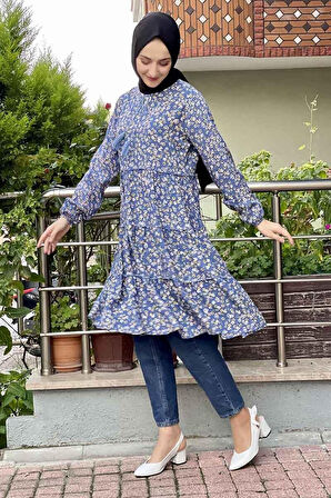 Moda Çizgi Desenli Tunik