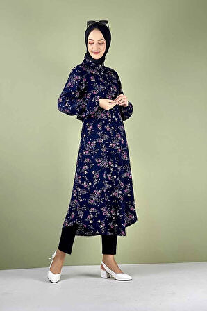 Moda Çizgi Desenli Tunik