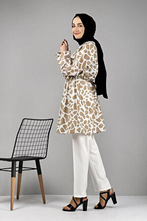 Moda Çizgi Desenli Tunik