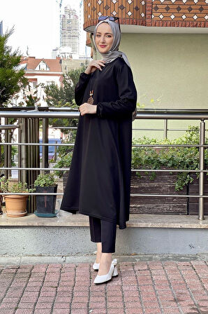 Moda Çizgi Desenli Tunik
