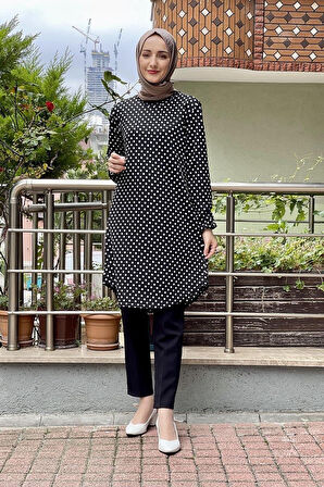 Moda Çizgi Desenli Tunik