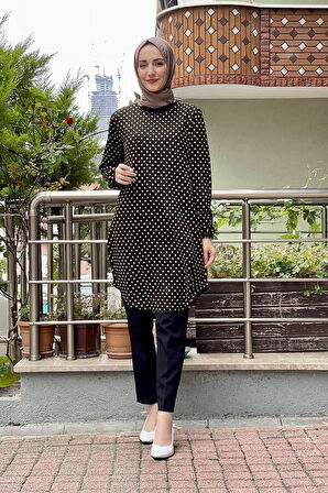 Moda Çizgi Desenli Tunik