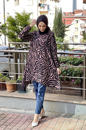 Moda Çizgi Desenli Tunik