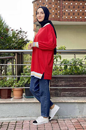 Moda Çizgi Desenli Tunik
