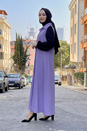 Moda Çizgi Yakalı Yelek