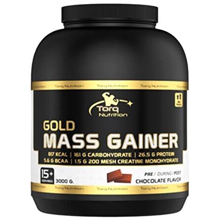 Gold Mass Gainer Karbonhidrat Tozu 3000 gr 15 Servis - Çikolata Aromalı