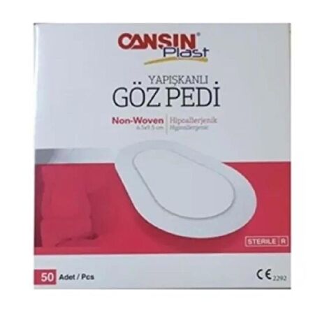 Cansın Plast Yapışkanlı Göz Pedi 6,5x9,5 cm 50'li