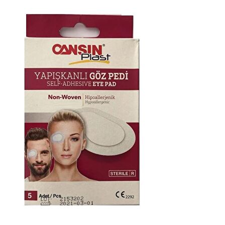 Cansın Plast Yapışkanlı Göz Pedi 6,5x9,5 cm 5'li