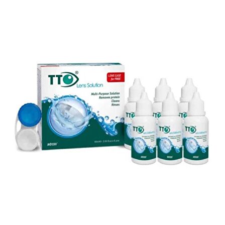 TTO Lens Solüsyonu 60 ml + Lens Kabı Hediye 6 Adet