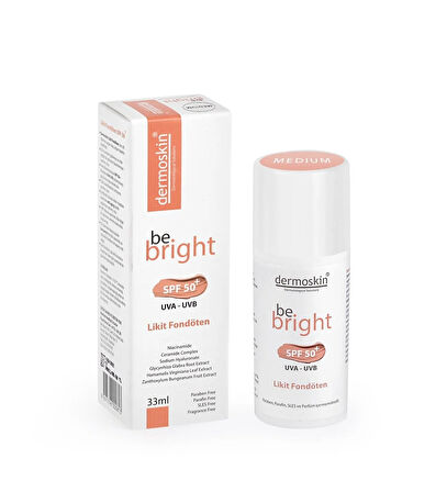 Dermoskin Be Bright Likit Fondöten Medium SPF50 33 ml