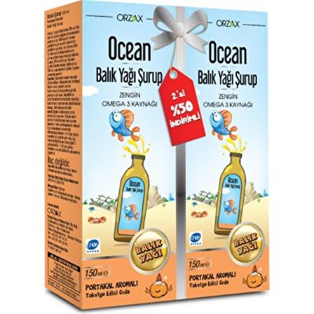 Ocean Portakal Aromalı Balık Yağı Şurubu 150 ml - İkincisi %50 İndirimli