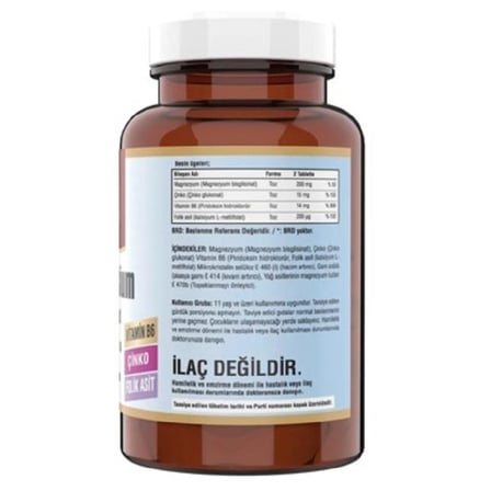 NCS Magnezyum Bisglisinat Çinko B6 Folik Asit 180 Tablet