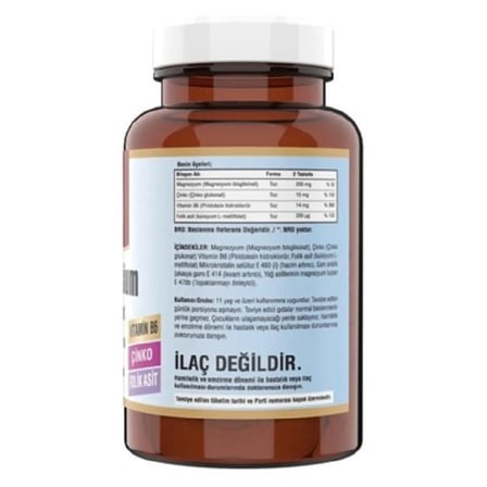 NCS Magnezyum Bisglisinat Çinko B6 Folik Asit 120 Tablet