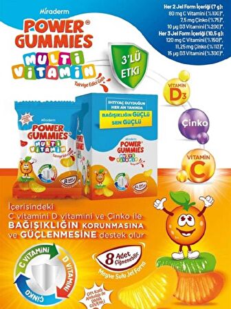 Miraderm Power Gummies Multivitamin 64 Çiğneme Jeli