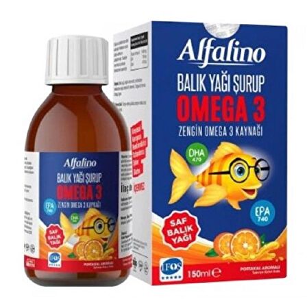 Alfalino Balık Yağı Omega 3 Portakal Aromalı 150 ml