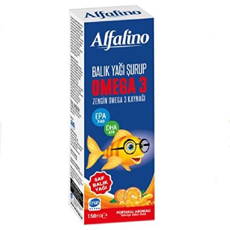 Alfalino Balık Yağı Omega 3 Portakal Aromalı 150 ml