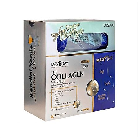 Day2Day Collagen Mag Plus Çilek Karpuz Aromalı 30 Saşe + Shaker Hediyeli