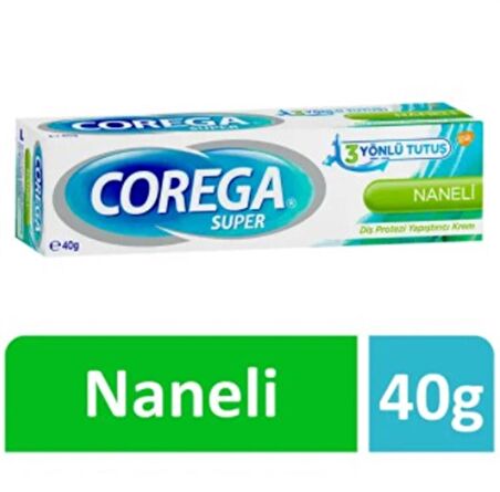 Corega Süper Protez Yapıştırıcı Naneli Krem 40 gr