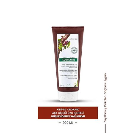 Klorane Kinin ve Organik Aşk Çiçeği Özlü Güçlendirici Saç Kremi 200 ml