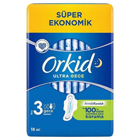 Orkid Ultra Hijyenik Ped Gece Gündüz No: 3 18'li