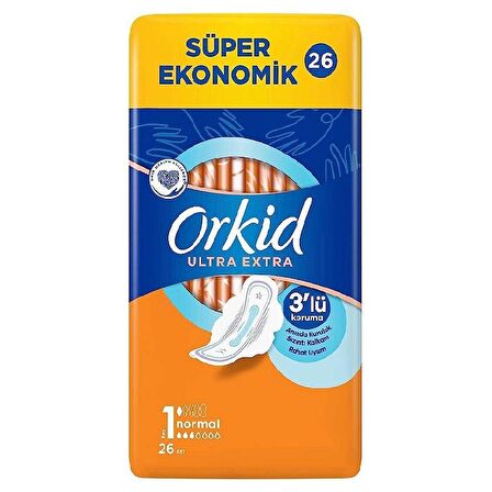 Orkid Ultra Hijyenik Ped Extra Yeşil Normal 4'lü 26'lı