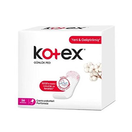 Kotex Anydays Günlük Ped Normal Parfümsüz 56'lı