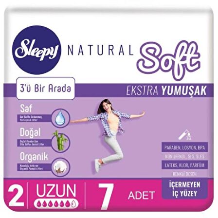 Sleepy Natural Soft Hijyenik Ped Uzun 7'li