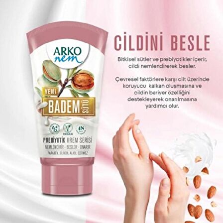 Arko Nem Prebiyotik Krem Serisi Badem Sütü 60 ml