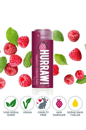 Hurraw Tinted Lip Balm Raspberry Ahududu