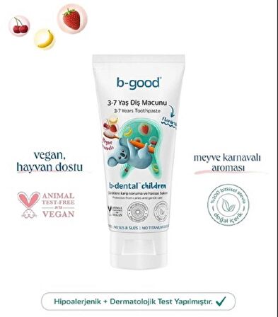 B-Good Florürsüz Çocuk Diş Macunu 3-7 Yaş 50 ml