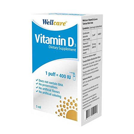 Wellcare Vitamin D3 400 IU 5 ml