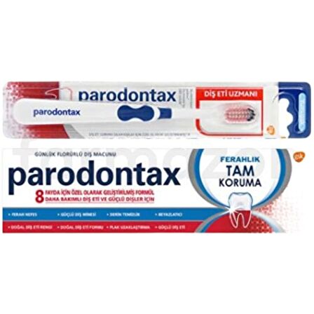 Parodontax Ferahlık Tam Koruma Diş Macunu 50 ml + Parodontax Diş Eti Uzmanı Fırça Yumuşak