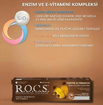 Rocs Coffee & Tobacco Diş Macunu 74 gr