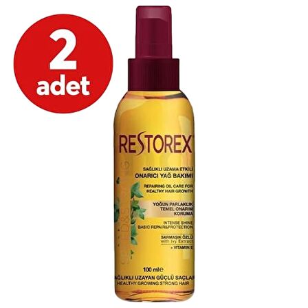 Restorex Sağlıklı Uzama Etkili Onarıcı Saç Bakım Yağı 100 ml - 2 Adet